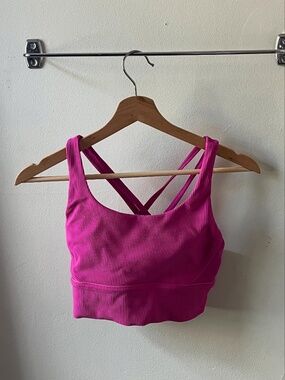 lululemon Energy Longline Bra Medium Support (hot pink, sz 6)